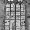 Interior.
N transept, detail of stained glass window.