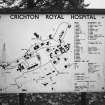 View of Crichton Royal Hospital directory sign.