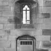 Interior.
Detail of arched window with niche below in N wall.