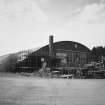 Oblique view from ENE of hangar, showing ESE side and NNE end of building		