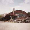 Oblique view from ENE of hangar, showing ESE side and NNE end of building		