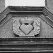 Detail of doorway pediment and tympanum with Queensberry arms.