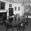 Interior, view of dining room from East showing black marble fireplace c.1820