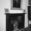 Interior, detail of dining room black marble fireplace c.1820