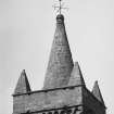 Detail of spire and weather vane.