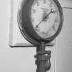 Interior.
Foghorn house, detail of pressure gauge.