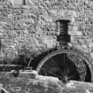 Detail of threshing barn waterwheel.