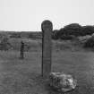General view of cross in garden to NE of Monreith House.