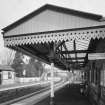 Detailed view from SW of awning attached to station offices on S-bound platform