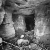 View into mine at West end of North quarry face