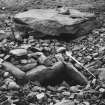 Excavation, view of cist and capstone