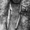 View of excavated cist after removal of skeleton.