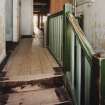 Donibristle airfield, view of top of wooden staircase and corridor in officers' mess.
