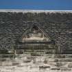 Museum block, south front, detail of pediment above dormer