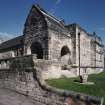 Museum block, view of entrance porch from south west