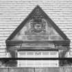 Museum block, north front, detail of pediment above dormer