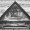 Museum block, north front, detail of pediment above dormer