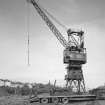Inverkeithing Bay, Thomas Ward and Sons Shipbreaking Yard, Number 1 and 2 Jetties
Jetties Nos. 1 and 2: detailed view from S of Sothert & Pitt 6-ton 'self-generating' crane, re-assembled in 1945 from kit-form after purchase from the Ministry of Defence