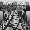 Kincardine on Forth Bridge. Detail of structural steeelwork and alignment sight, from control room