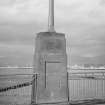 Kincardine on Forth Bridge. Detail of lamp post on concrete pedestal, and of steel railings