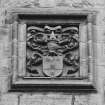 North wall, armorial panel, detail