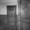 First floor, drawing room, door, dado and room partition, wood panelling, detail