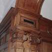 First floor, drawing room, door, wall and room partition, wood panelling, Ionic column capitals, detail