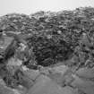 Detailed view from WSW looking down into kiln pot (most of the brick lining having been removed)