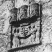 Detail of armorial panel on east wall