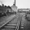 East Wemyss, Michael Colliery.
View of surface arrangement, with railway sidings and steam locomotives in foreground.