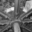 Detail of water-wheel hub, arms and shaft.  
Photosurvey 10 February 1994 at Kilrie Farm