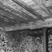 Detail of support column and beam for granary floor, above cart shed. 
Photosurvey 10 February 1994 at Kilrie Farm