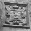 Detail of carved panel, dated 1829, above entrance to porch.
