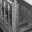 Scale-and-platt stair, detail of balustrade and newel