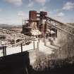 View from SW of two shaft kilns, now no longer functioning, and used instead to store crushed limestone