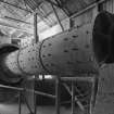 Detailed view of one of two ball mills, used to grind lilmestone down to fine dust