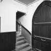 View of entrance hall at east end, from south west