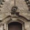 Main entrance, detail of datestone above doorway, '1872'.