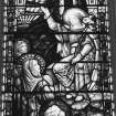 Detail of East stained glass window of the Resurrection