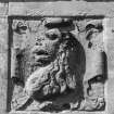 Detail of lion head carved panel