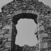 West gable wall, remains of window embrasure