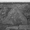 Detail of reser dormer head dated 1619 with initials WB MB