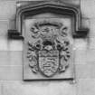 West elevation, detail of Morrison-Low armorial