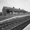 View of S-bound platform, offices and awning from NW