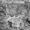 South wall, east end, ground floor, detail of blocked opening.