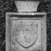 Stone heraldic Fairlie of Myres armorial panel, detail