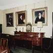 Ground floor, dining room, view of South wall