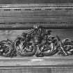Interior - first floor, saloon, detail of tendril ornament above overmantel