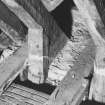 Interior - attic storey, detail of ashlar pieces at wall-head