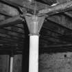 Cast iron column, first floor of maltings (0.17m diameter at base), situated in centre of range between 2nd and 3rd bays